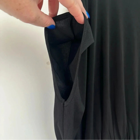 Chicos Women’s Knit Kit Pintuck Topper Size 2/12 Black Pleated Batwing Sleeve - Picture 8 of 9